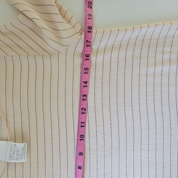 MaxMara Silk Semi Sheer Striped Long Sleeve Crewneck Split Side Blouse - Picture 9 of 10